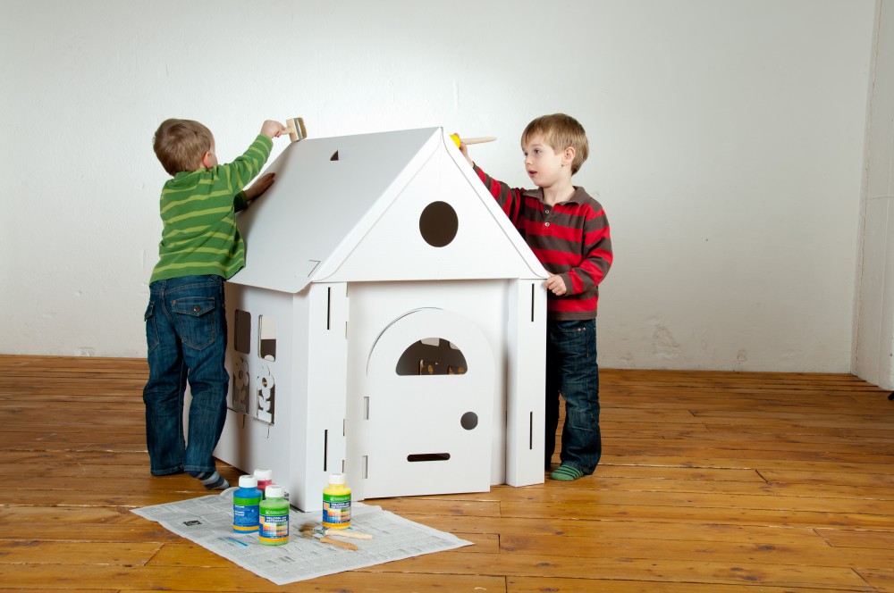 Calafant Kinder Karton Papphaus Spielhaus Kartonhaus XXL wieder ...
